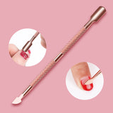 Steel Cuticle Pusher, Remover Tool + Spoon